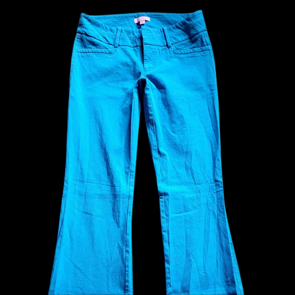 Lilly Pulitzer Blue Low Rise Full Length Stretch Bootcut Flare Pants‎ Size 2